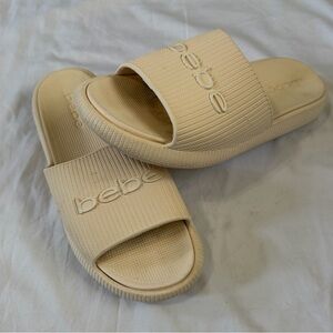 Bebe Malaga Pool Cream Slide Sandals